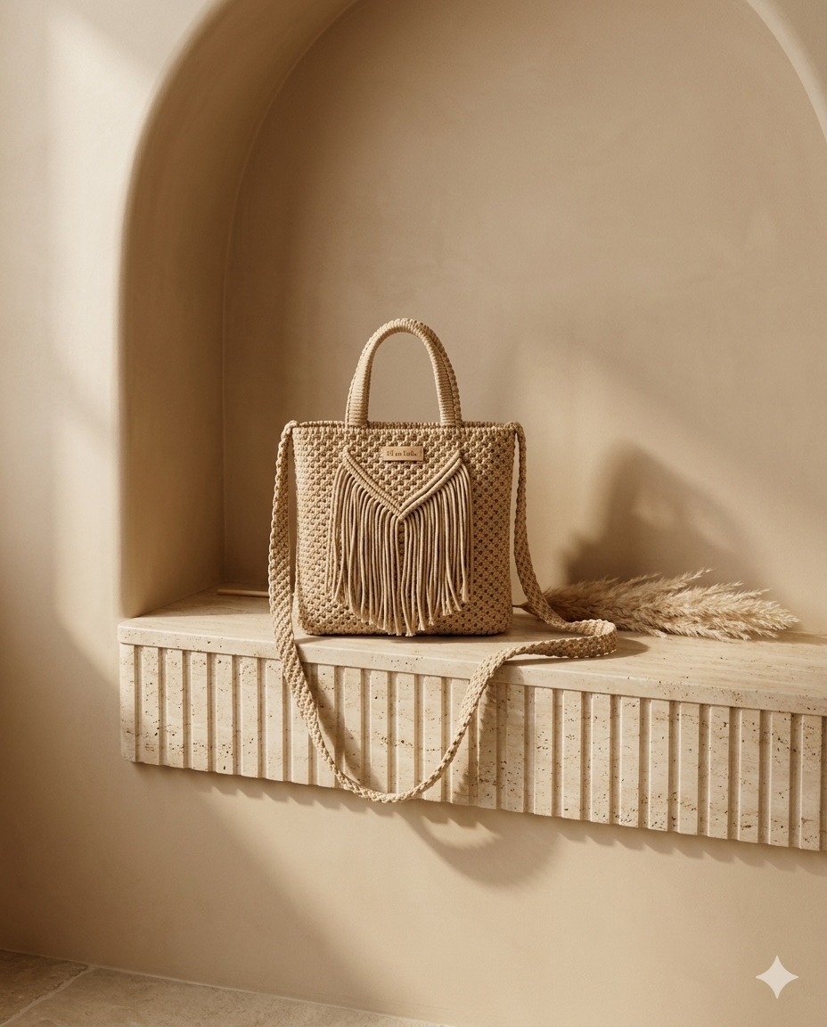 Grand Tote Sable à Franges
