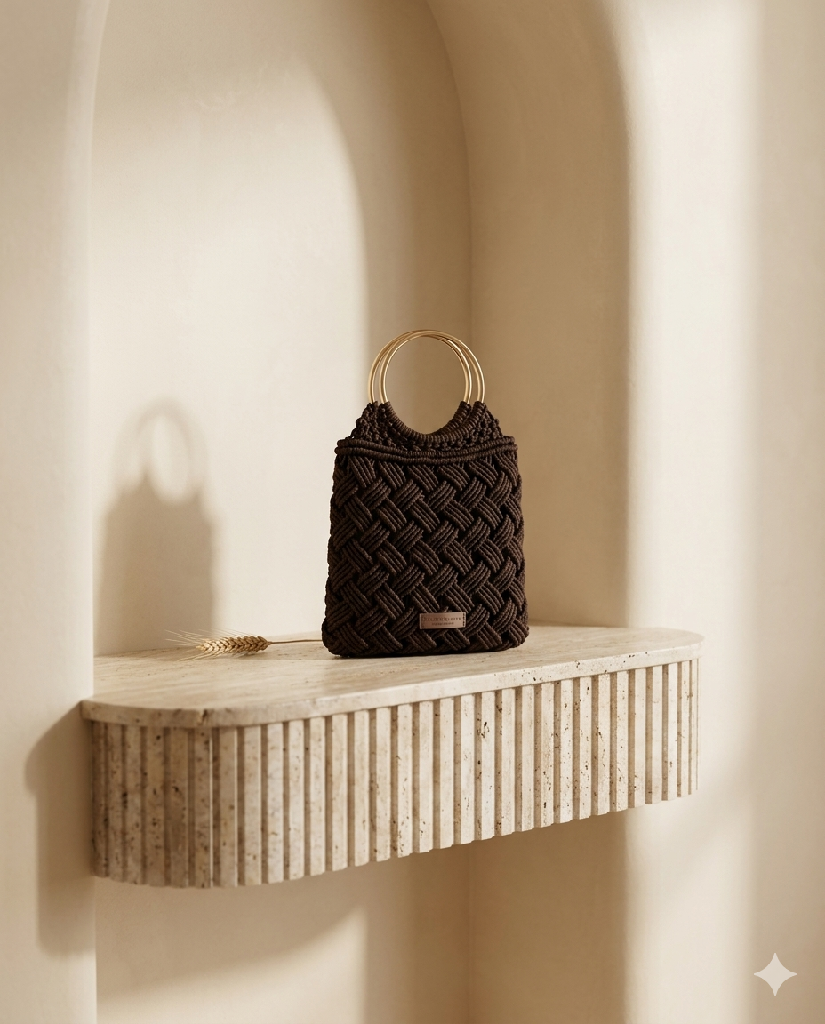 Sac Chocolat Anses Dorées