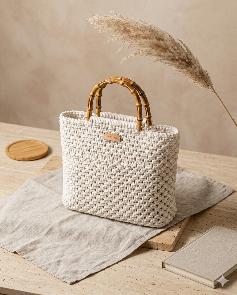 Tote Creme Anses Bambou