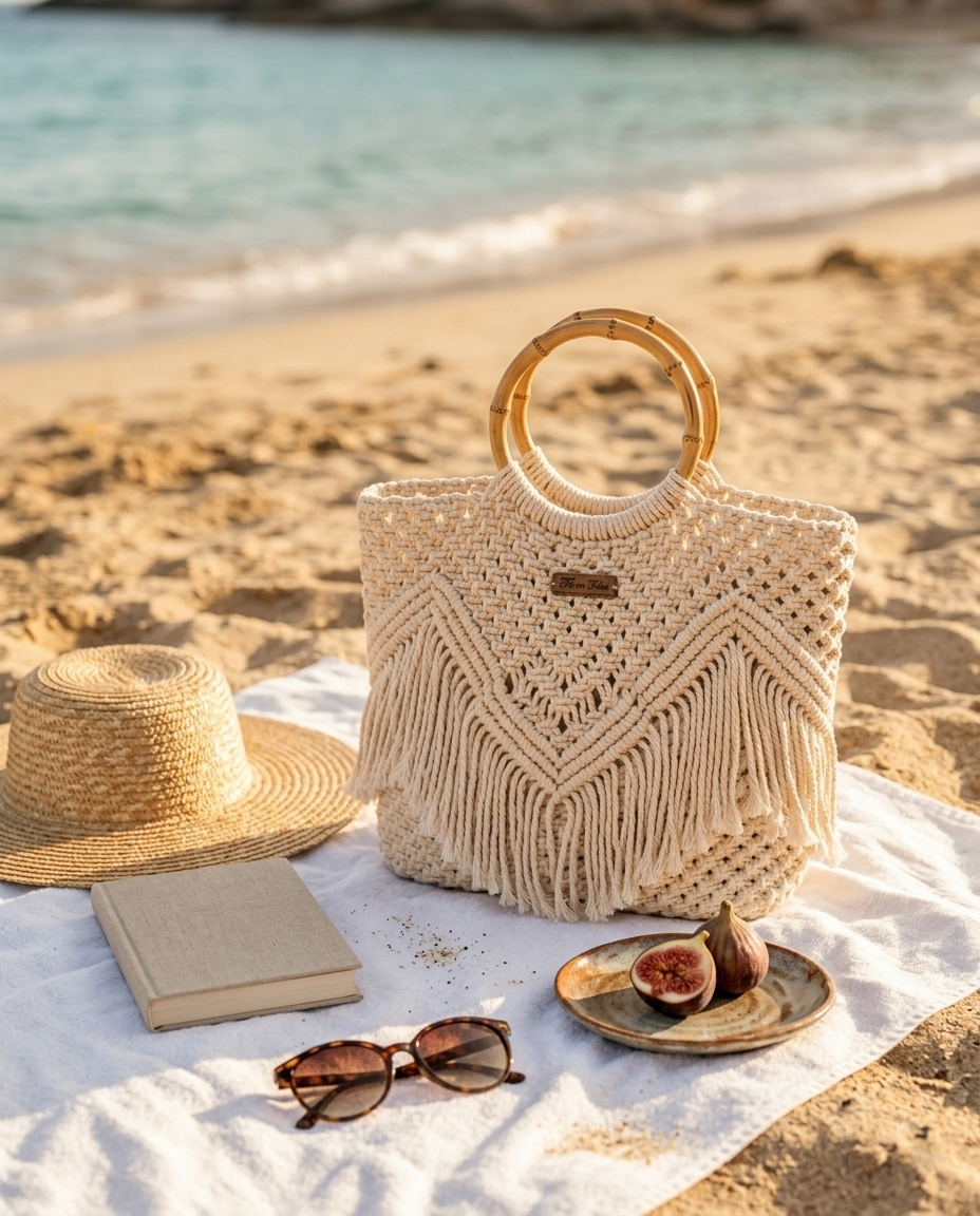 Sac TheRawnak sur une plage tunisienne